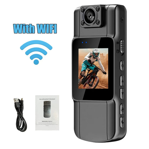 4K 1080P HD Wifi Mini Camera Handheld Back Clip Law Enforcement IR Night Vision Smart Portable Camera Car Recorder