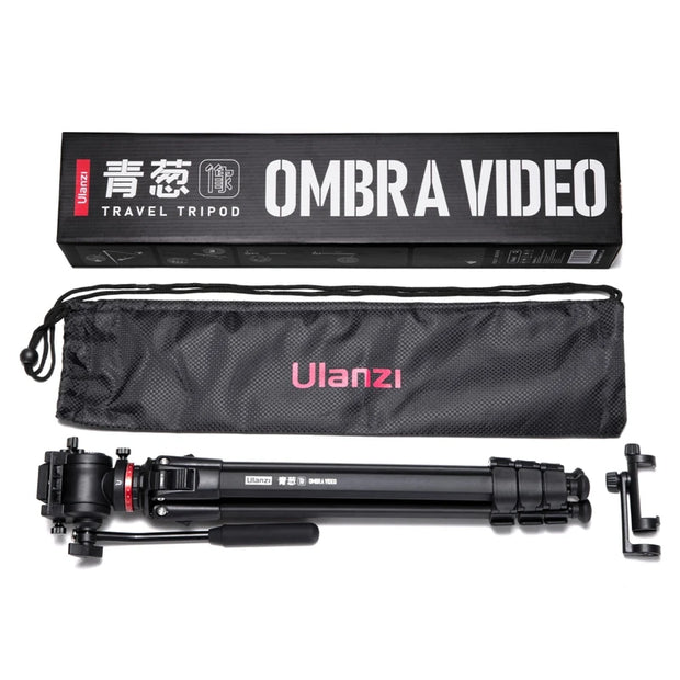 Ulanzi OMBRA 1.6M Video Travel Tripod 360° Panorama Fluid Drag Pan Tripod Max Load 6KG Arca Swiss Plate for DSLR Camera