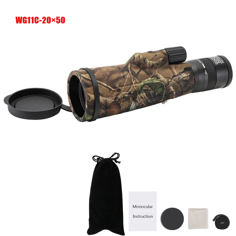 WG11 Zoom Monocular Telescope Camera 8-20x50 High Quality Zoomable Monocular Waterproof Hunting Monoculars For Animals Watching