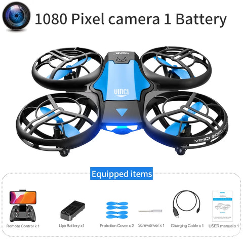 V8 New Mini Drone 4k profession HD 1080P Wide Angle Camera WiFi FPV RC Dron Height Keep Drones Helicopter Kids Toys 4DRC