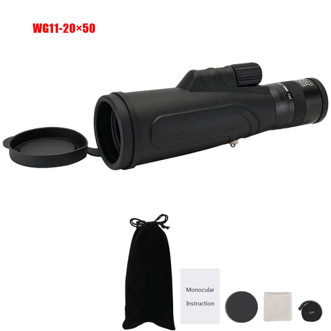 WG11 Zoom Monocular Telescope Camera 8-20x50 High Quality Zoomable Monocular Waterproof Hunting Monoculars For Animals Watching