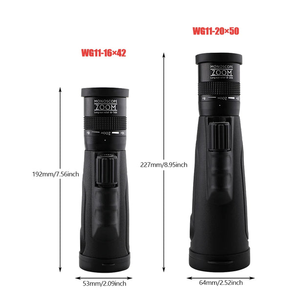 WG11 Zoom Monocular Telescope Camera 8-20x50 High Quality Zoomable Monocular Waterproof Hunting Monoculars For Animals Watching