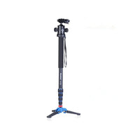 Manbily A-222 165cm Portable Professional DSLR Monopod Walking Stick with M-1 Mini Tripod Stand Base & Tripod Ballhead for DSLR