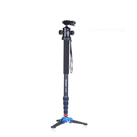 Manbily A-222 165cm Portable Professional DSLR Monopod Walking Stick with M-1 Mini Tripod Stand Base & Tripod Ballhead for DSLR