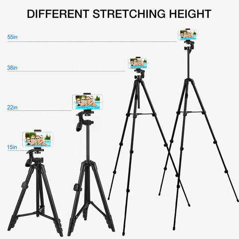 NA3560 Phone Tripod 55in Professional Video Recording Camera Photography Stand for Xiaomi HUAWEI iPhone Gopro with Selfie Remote