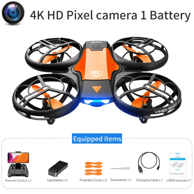 V8 New Mini Drone 4k profession HD 1080P Wide Angle Camera WiFi FPV RC Dron Height Keep Drones Helicopter Kids Toys 4DRC