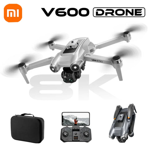 Xiaomi V600 Drone Mini 4 pro max Professional HD Dual Cameras Optical Flow Positioning Avoidance WIFI UAV GPS Quadcopter 2024new