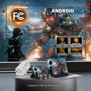 S40MAX Android 11 Gaming Projector Home Theater Wireless Gaming Controller Dual WIFI 1280*720P For MirrorCast/Youtube/Disney+