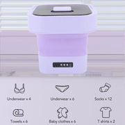 10L Portable Foldable Washing Machine with Spin Dryer For Socks Underwear Panties Washer Household Mini Washing Machine 110-240V