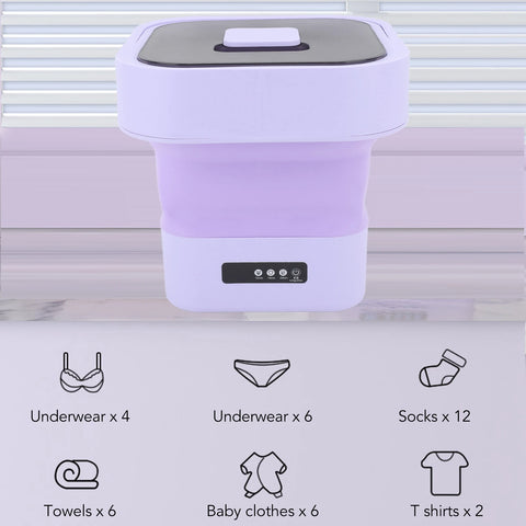 10L Portable Foldable Washing Machine with Spin Dryer For Socks Underwear Panties Washer Household Mini Washing Machine 110-240V