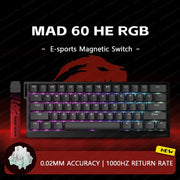 Madlions Mad 60he Mad 68he Wired Mechanical Keyboard Gaming Magnetic Switch RT 0.02mm 8K Polling Rate RGB Hotswap Keyboard