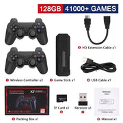 New X2 Plus Game Stick GD10 Pro 4K HD Retro Video Game Console Wireless Controller  128G 40000 Game TV 50 Emulator For PS1/N64