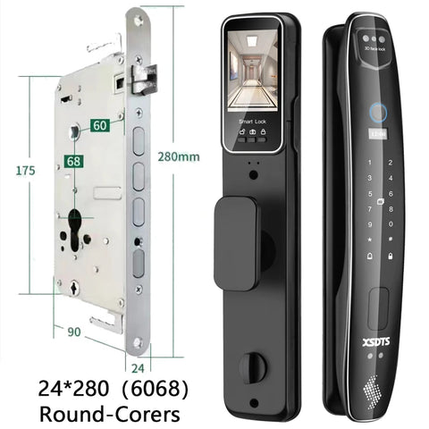 3D Face Smart Door Lock Security Camera Monitor Intelligent Fingerprint Password Biometric Electronic Key Unlock