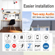 Security Protection PTZ WIFI Camera Wireless Auto Tracking Cctv IP Video Surveillance Night Vision Cloud Smart Home Cam Icsee