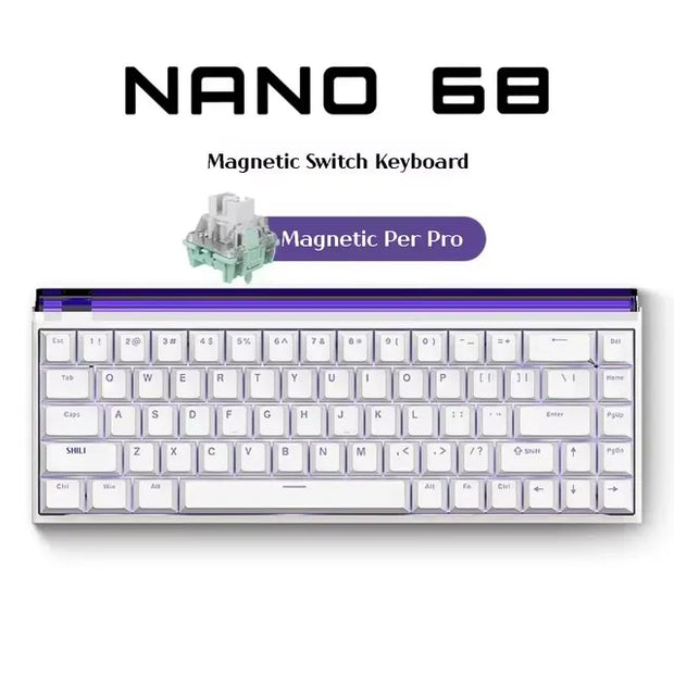 Madlions NANO 68/68 PRO Magnetic Axis Keyboard TTC Axis Type-C RGB 8000HZ Adjustable 0 Dead Zone RT 0.01 Esports Gaming Keyboard