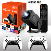 Salange HCS350Pro Proyector Video Game Console Include 2 Wireless Game Controllers Support 4K 1080P Android11 Portable Projector