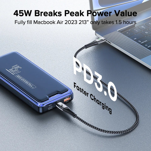 QOOVI 20000mAh Power Bank External Battery Capacity PD 45W Fast Charging Portable Charger Powerbank For Laptop iPhone Samsung