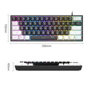 MageGee TS91 60% Compact Wired Keyboard 61 Keys RGB Backlight Small Portable Office Computer Membrane Keyboard For Windows PC