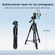 55” 140CM Travel Digital Camera Tripod Professional  Aluminum Tall Phone Stand With Quick Plates Mount Pan Head For DSLR SLR