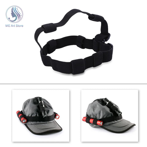 Elastic Headlight Band Nylon Adjustable Headband Breathable Head Strap Lamp Side Frontal Strap for Outdoor Camping Fishing