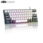 MageGee TS91 60% Compact Wired Keyboard 61 Keys RGB Backlight Small Portable Office Computer Membrane Keyboard For Windows PC