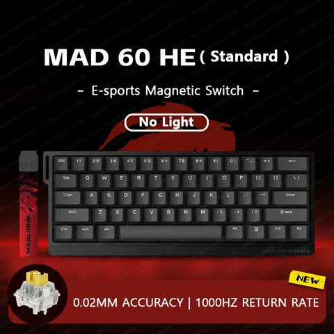 Madlions Mad 60he Mad 68he Wired Mechanical Keyboard Gaming Magnetic Switch RT 0.02mm 8K Polling Rate RGB Hotswap Keyboard