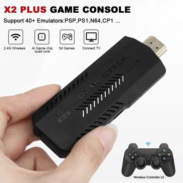 X2 Plus 256G 50000 Game GD10 Pro 4K Game Player 3D HD Retro Video Game Console Wireless Controller TV 50 Emulator For Kids Gifts