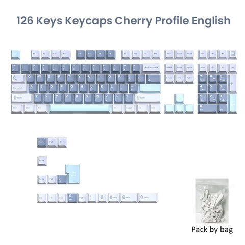 126 Keys Double Shot PBT Cherry Keycaps Mechanical Game Keyboard Wireless for MX Switch Keycap GMK67 GMK87 GMK61 Keyboard Keycap