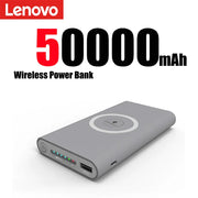 Lenovo 200000mAh External Battery Power Bank Two-Way Wireless Fast Charge Powerbank Portable Charger Type-C For iPhone Samsung