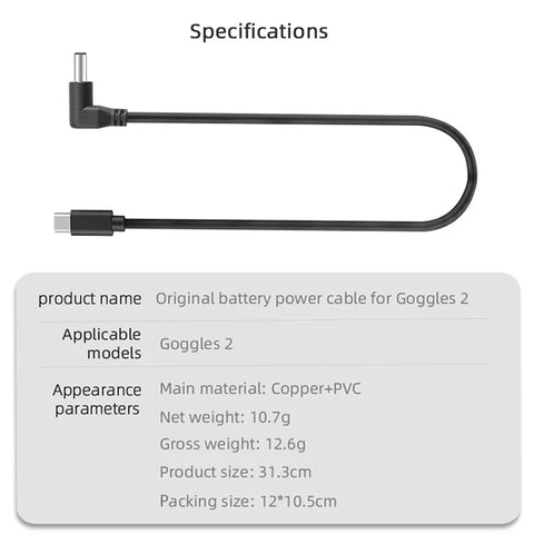 Goggles 2 Glasses Battery Charging Cable 30cm /Battery Head Strap Fixed Box for DJI Avata Drone Accessories