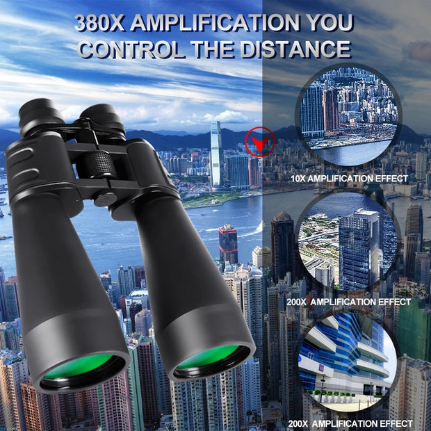 10-380x100 zoom binoculars military HD professional long-range high power telescope suitable for camping and hunting