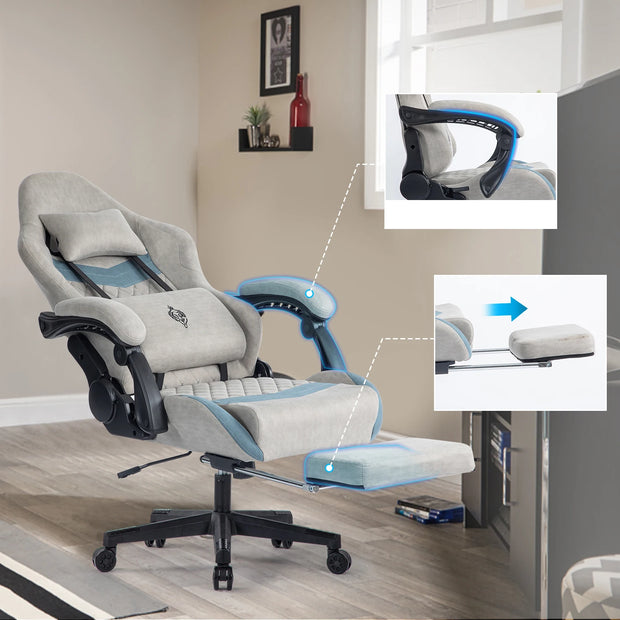 Comfortable Game Chair with Footrest waist support Fabric office chair Ergonomics Game armchair Game armchair Player chair