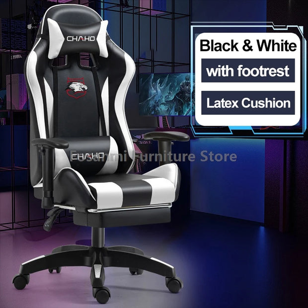 Lift and Swivel Gaming Chair with armrests Home Office Computer High-quality Leather Gamer Chairs Internet Anchor Racing Chair