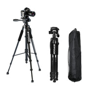 Phone Travel Self Tripod  Aluminum Tall 55” 140CM Stand With Quick Plates Mount Pan Head For Canon Nikon DSLR SLR Digital Camera