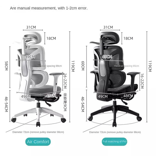 Ergonomic Computer Chair Home Office Lumbar Support Gaming chair Reclining Latex seat Breathable Mesh 4D Adjustable Armrest