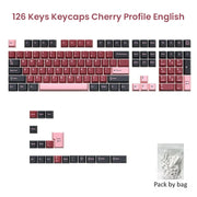 126 Keys Double Shot PBT Cherry Keycaps Mechanical Game Keyboard Wireless for MX Switch Keycap GMK67 GMK87 GMK61 Keyboard Keycap