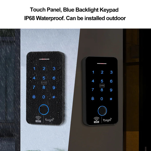 Waterproof Bluetooth Wifi Tuya Fingerprint Access Controller RFID Keyboard Touch Keypad System WG26 Smart APP Remote Door Opener