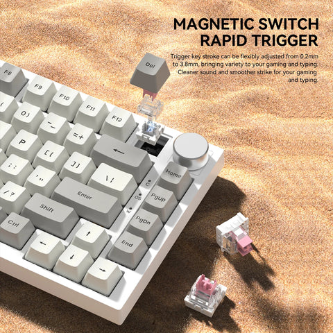 Attack Shark K85 Mag Customisable Mechanical Keyboard,Magnetic Switch,Hot-swappable,Metal Knobs,Suitable for FPS. games,Win&Mac