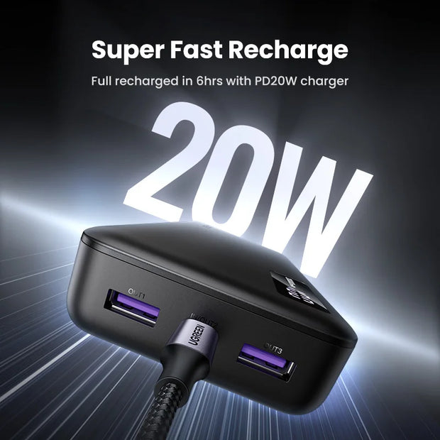 UGREEN 20000/10000mAh PD 20W Power Bank Fast Charge Portable PowerBank for iPhone 16 15 Pro Max Xiaomi Phone External Battery