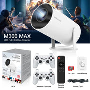 M300 Max Handheld Game Consoles Retro Video Game Console Mini Portable Intelligent Projector 720p Home Projector 64GB Games Gift