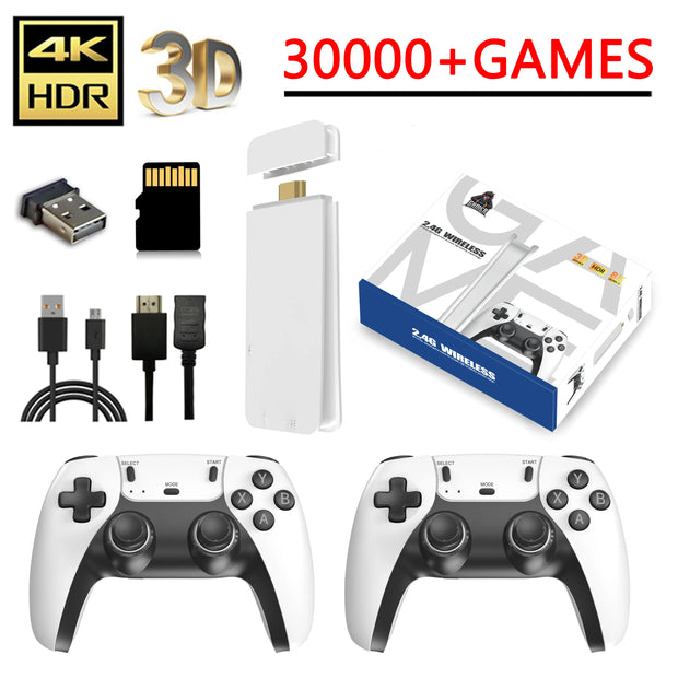 M15 4K Pro Game Stick 64G 30000+ Video Game Console 2.4G Double Wireless Controller 4K Retro Game TV Stick Retro Classic Games