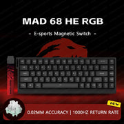 Madlions Mad 60he Mad 68he Wired Mechanical Keyboard Gaming Magnetic Switch RT 0.02mm 8K Polling Rate RGB Hotswap Keyboard