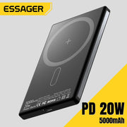 Essager PD 20W Magnetic Wireless Charging Bank 5000mAh External Battery Charger For iPhone 15 14 13 Pro Max Thin Charging Bank