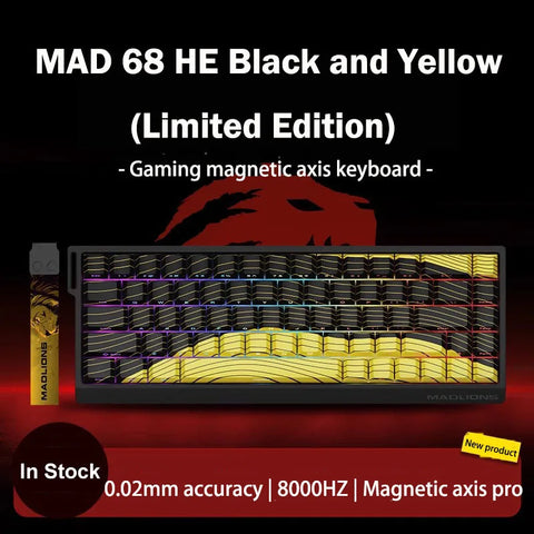 MADLIONS MAD 60/68HE Gaming Magnetic Switch Keyboard Wired Key Web Drive Custom 8K 61/68 Return RT Adjustable Keystroke Hot Swap