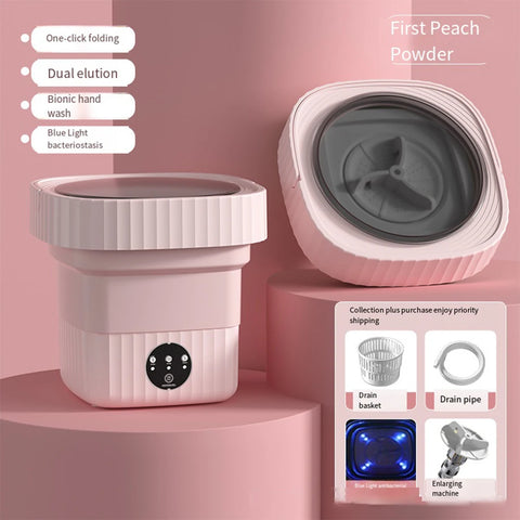 6L 11L Folding Portable Washing Machine Big Capacity with Spin Dryer Bucket for Clothes Travel Home Underwear Socks Mini Washer