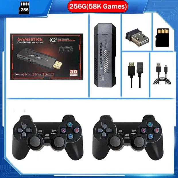 X2 Plus 256G 50000 Game GD10 Pro 4K Game Player 3D HD Retro Video Game Console Wireless Controller TV 50 Emulator For Kids Gifts