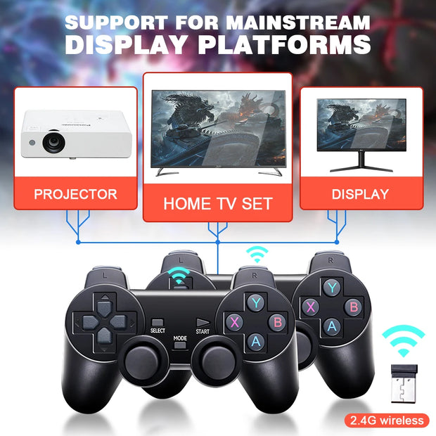 GD10 Game Stick 256G 4K HD Video Game Console Double Wireless 2.4G Controller Retro Console  58000 Games For PSP  Christmas Gift