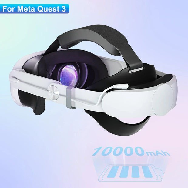 Head Strap 10000mAh Battery For Meta Quest 3/Quest 3S VR Headset Elite Strap Replacement Improve Comfort PD18W Fast Charging