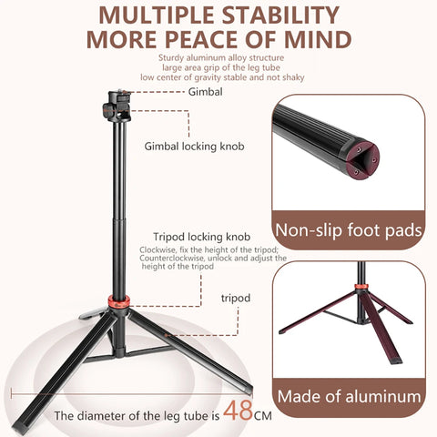 MIAOTU MT-79 Extendable Tripod with 1/4'' Screw for DSLR Camera Smartphone Fill Light Microphone Tripod