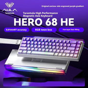 AULA New HERO 68HE INSTOCK Magnetic Switch Gaming Keyboard E-sports Custom RGB Mechanical Wired Keyboard Ergonomics Accessories